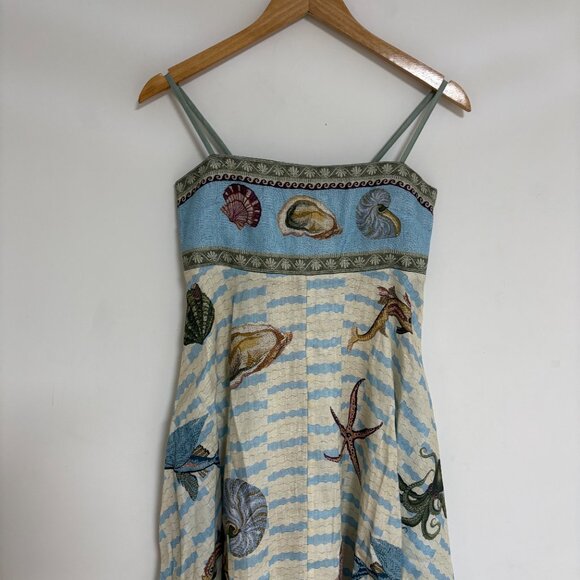 Alemais jellyfish pleated linen midi dress - Picture 6 of 15